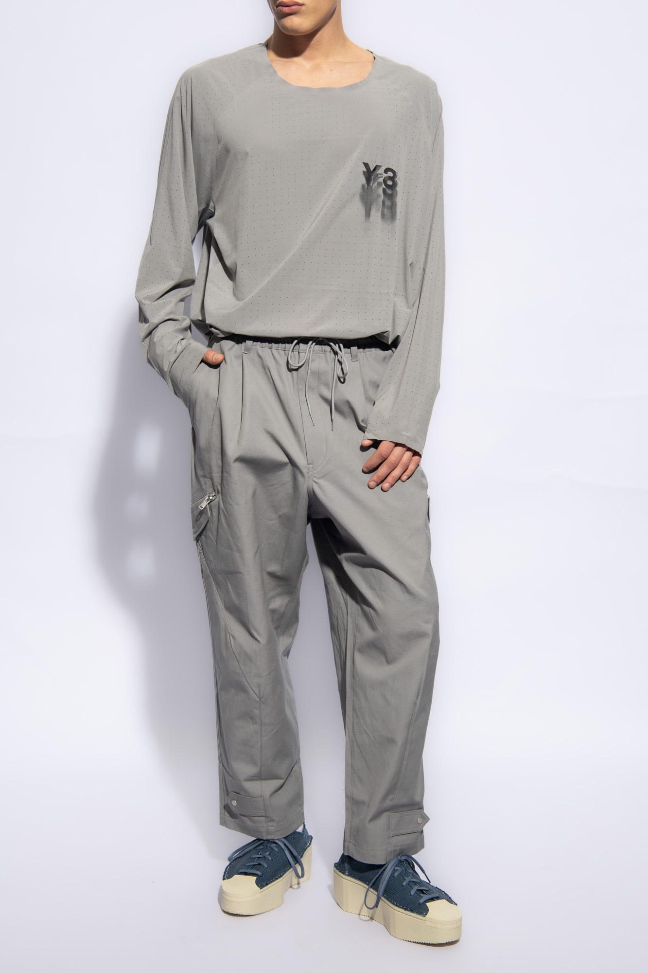 SchaferandweinerShops Canada - Grey Cotton cargo trousers Y - 3 